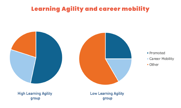 Pie chart showing learning agility and your career mobility potential