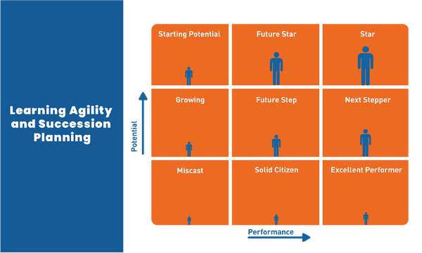 Graphic showing how learning agility compliments succession planning
