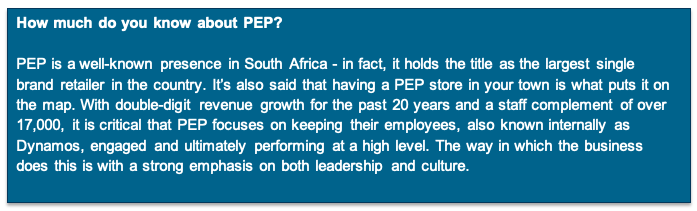 General information about PEP stores in South Africa