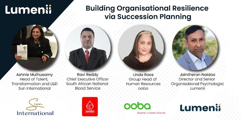 The various speakers at the Lumenii key outcomes organisational resilience & succession webinar