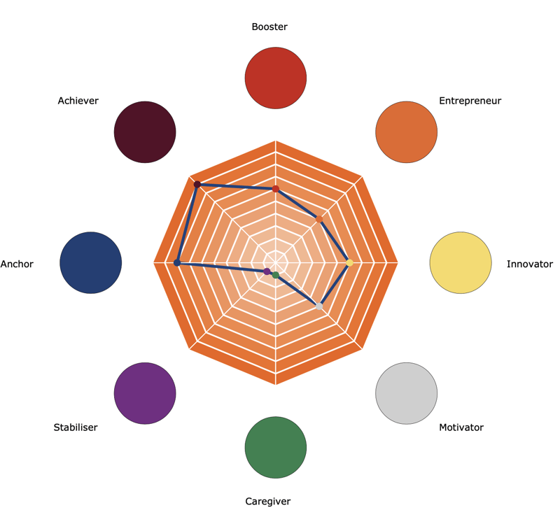 Spider graph showing career drivers of employees